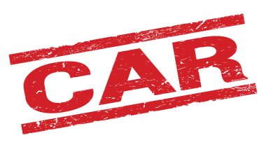 CAR text written on red rectangle stamp sign.