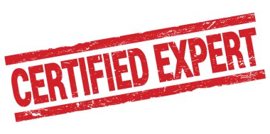 Kırmızı dikdörtgen mühür işareti üzerine yazılmış CERTİLENmiş Uzman metin.