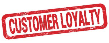 Kırmızı dikdörtgen mühür işareti üzerine yazılmış CUSTOMER LOYALTY metin.