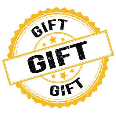 Sarı-siyah pul işareti üzerine yazılmış GIFT metni