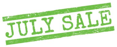 Yeşil grungy satır işareti üzerine yazılmış JULY SATIE metin.