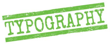 Yeşil grungy satır işareti üzerine yazılmış TYPOGRAPHY metin.