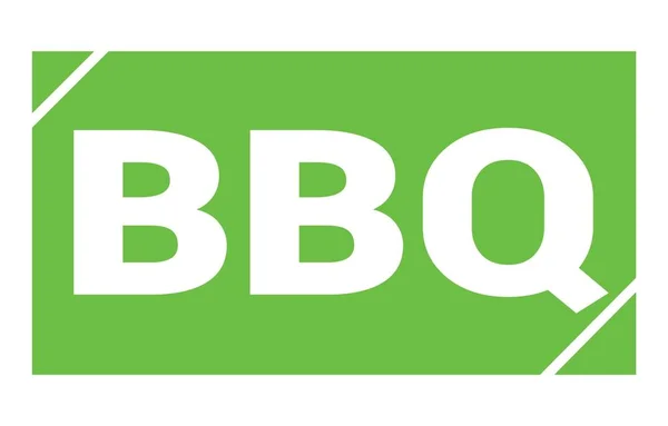 Bbq Text Written Green Rectangle Stamp Sign — Photo