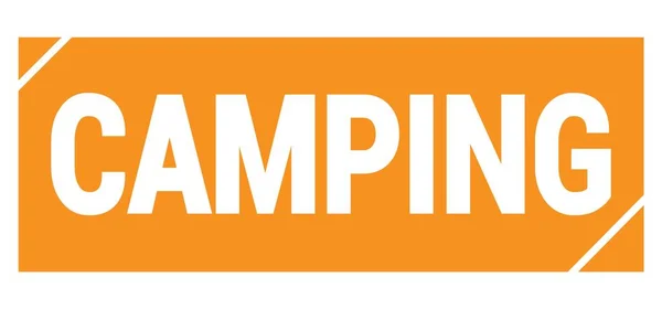 Camping Text Written Orange Grungy Stamp Sign — Stockfoto