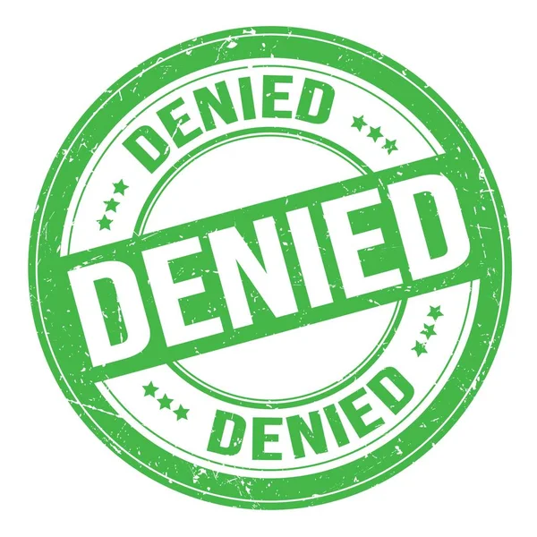 Denied Text Written Green Grungy Stamp Sign — Stockfoto