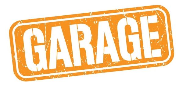 Garage Tekst Napisany Pomarańczowym Grungy Znak Znaczka — Zdjęcie stockowe