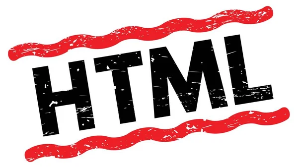 Html Text Written Red Black Lines Stamp Sign — Stock Photo, Image