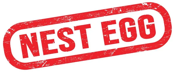 Nest Egg Tekst Rood Rechthoek Stempel Teken — Stockfoto