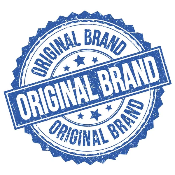 Original Brand Text Written Blue Stamp Sign — 스톡 사진