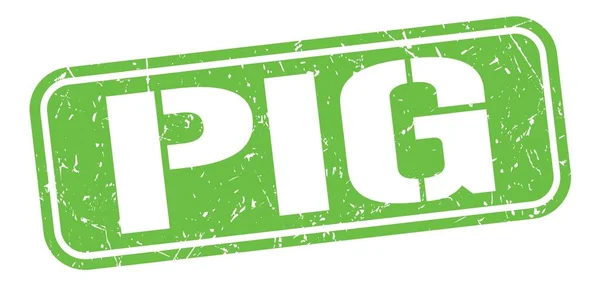 Pig Text Written Green Grungy Stamp Sign — стоковое фото