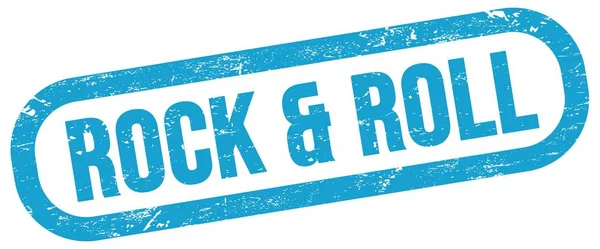 Rock Roll Text Blue Rectangle Stamp Sign — Fotografia de Stock