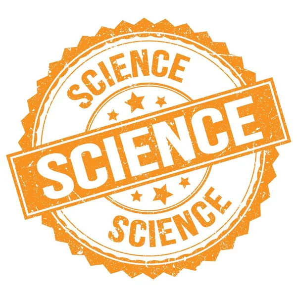 Science Text Written Orange Stamp Sign — Stockfoto