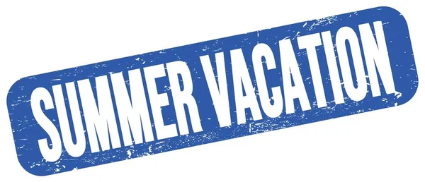 Summer Vacation Text Written Blue Grungy Stamp Sign — 스톡 사진