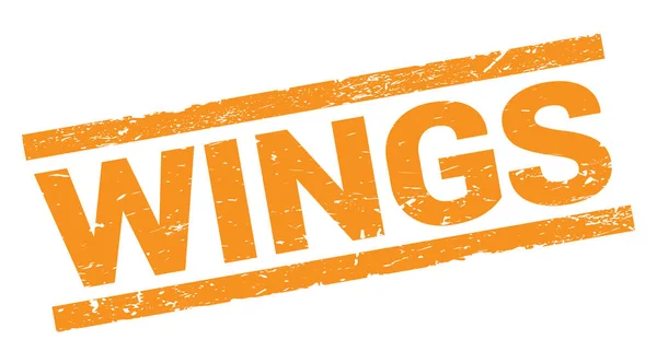 Wings Text Written Orange Rectangle Stamp Sign — Φωτογραφία Αρχείου