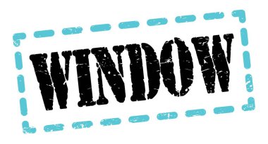 WINDOW metin mavi-siyah tire işareti üzerine yazılmış.