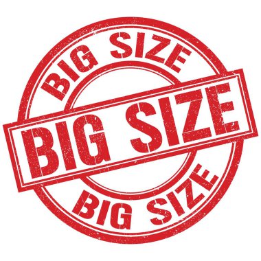 Büyük SIZE metin kırmızı yuvarlak pul işareti üzerine yazılmış kelime