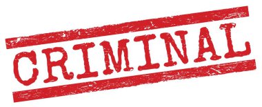 Kırmızı grungy satır işareti üzerine CRIMINAL metin.