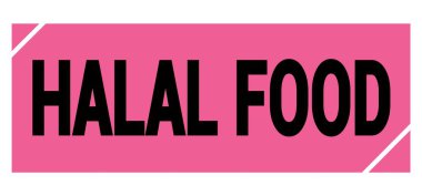 Pembe-siyah grungy işareti üzerine yazılmış HALAL Gıda metni.