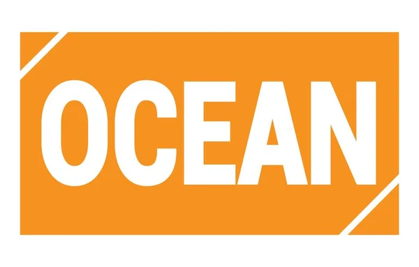 Ocean Tekst Geschreven Oranje Rechthoek Stempel Teken — Stockfoto