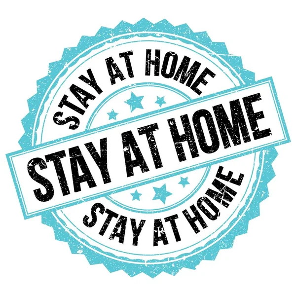 Stay Home Text Written Blue Black Stamp Sign — Stok fotoğraf