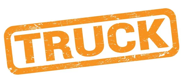 Truck Text Written Orange Rectangle Stamp Sign — Stockfoto