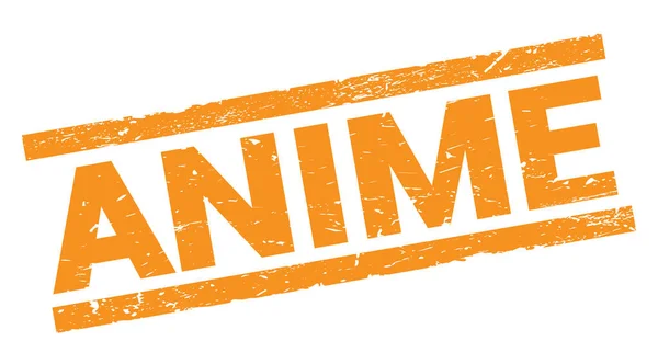 Anime Text Written Orange Rectangle Stamp Sign — ストック写真