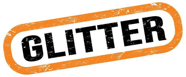 Glitter Text Orange Black Rectangle Stamp Sign — ストック写真