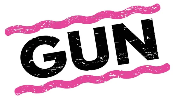 Gun Text Written Pink Black Lines Stamp Sign —  Fotos de Stock