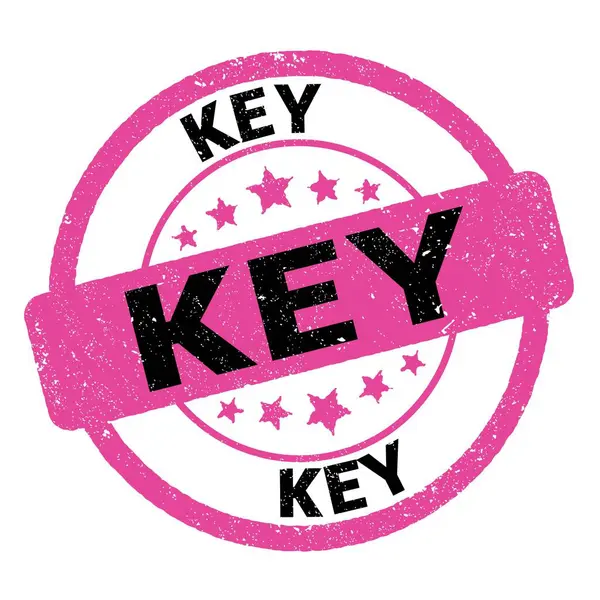 Key Text Written Pink Black Grungy Stamp Sign — Stockfoto