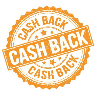 Turuncu yuvarlak pul işareti üzerine yazılmış CASH arka metin