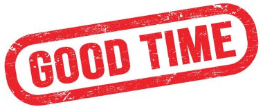 İyi Zamanlar, kırmızı dikdörtgen mühür işareti üzerinde metin.