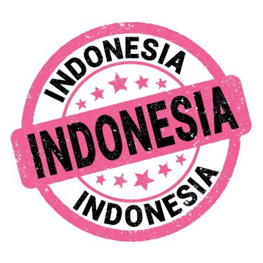 Pembe-siyah grungy işareti üzerine yazılmış INDONEZYA metni.