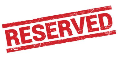 Kırmızı dikdörtgen damga işareti üzerine yazılmış RESERVED metni.