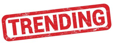 Kırmızı dikdörtgen damga işareti üzerine yazılmış TRENDING metni.