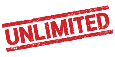 Kırmızı dikdörtgen mühür işareti üzerine yazılmış Sınırsız metin.