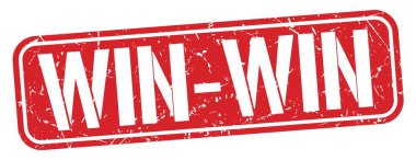 Kırmızı grungy işareti üzerine yazılmış WIN-WIN metni.