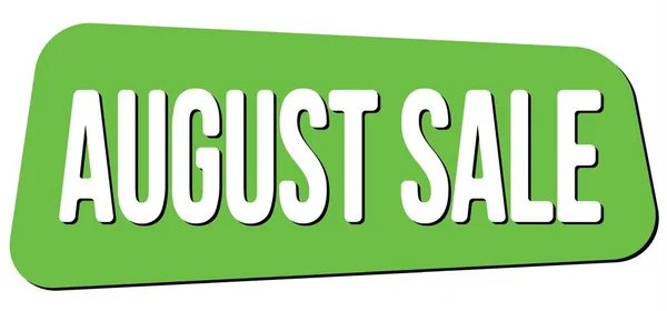 August Sale Text Written Green Trapeze Stamp Sign — 图库照片
