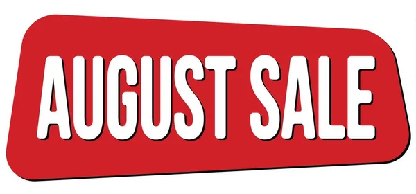 August Sale Text Written Red Trapeze Stamp Sign — 图库照片
