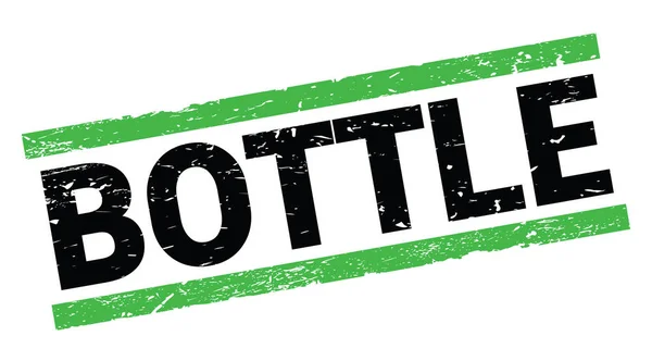 Bottle Text Written Green Rectangle Stamp Sign — стоковое фото