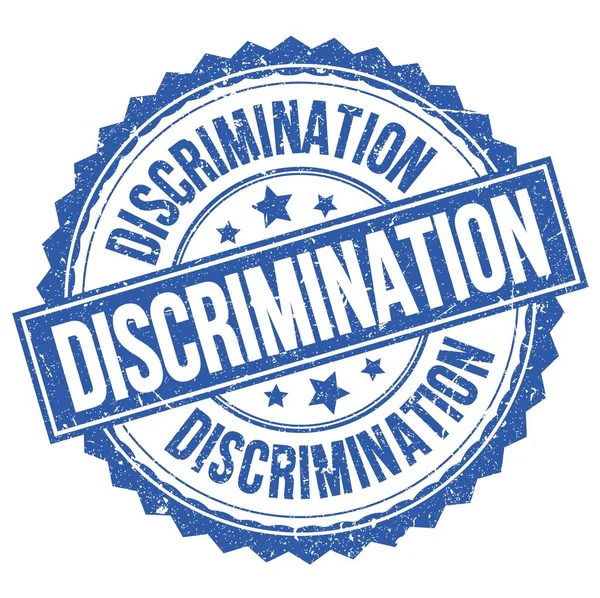 Discrimination Text Written Blue Stamp Sign — Photo