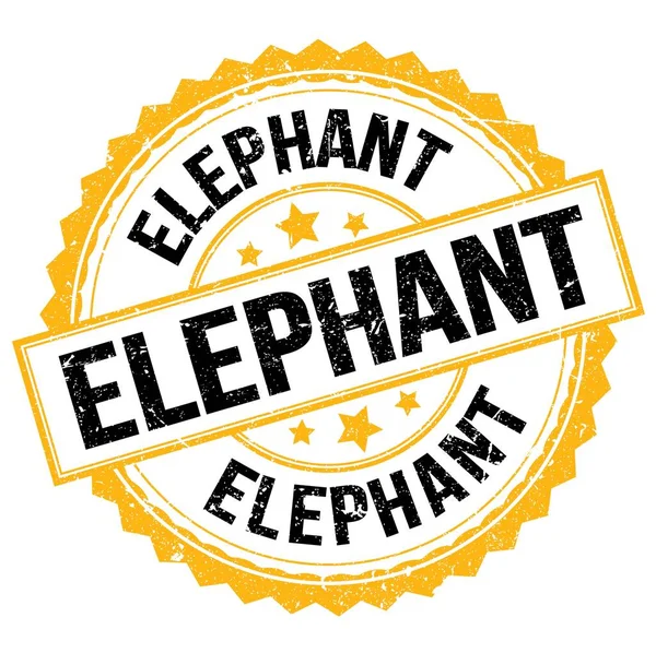 Elephant Text Written Yellow Black Stamp Sign — Fotografia de Stock