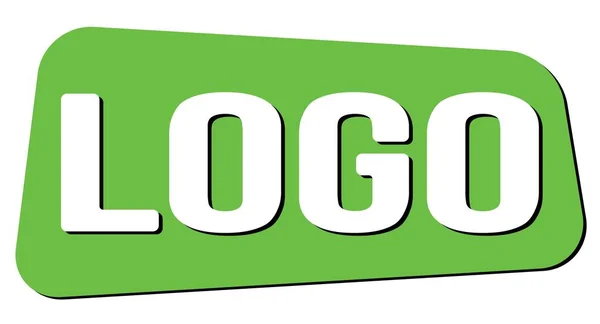 Logo Tekst Geschreven Groen Trapeze Zegel Teken — Stockfoto