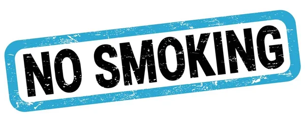 Smoking Text Written Blue Black Rectangle Stamp Sign — 스톡 사진