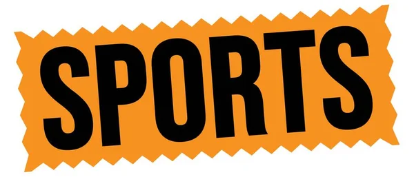 Sports Text Napsaný Oranžovo Černém Razítkovém Znaku — Stock fotografie