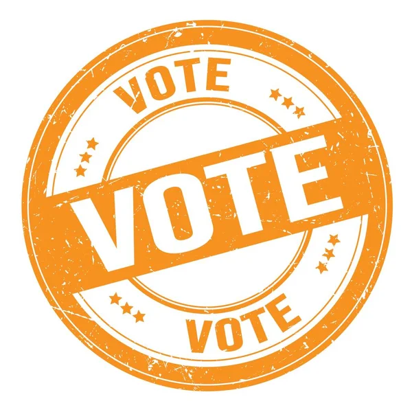 Vote Text Written Orange Grungy Stamp Sign — Foto Stock