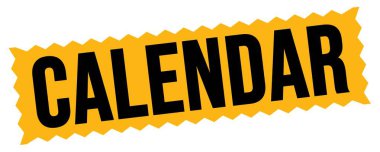 Turuncu-siyah zig-zag işareti üzerine yazılmış CALENDAR metni.
