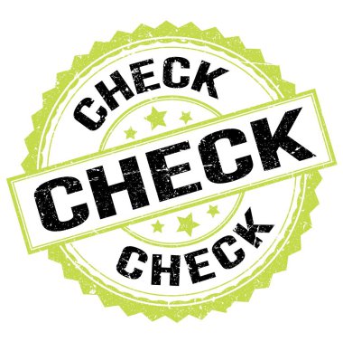 Yeşil-siyah pul işareti üzerine yazılmış CHECK metni