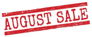 AĞUSTOS Satış metni kırmızı grungy satır işareti üzerine yazılmış.