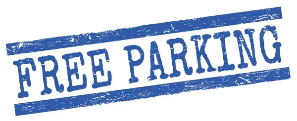 Free Parking Text Written Blue Grungy Lines Stamp Sign — Foto Stock