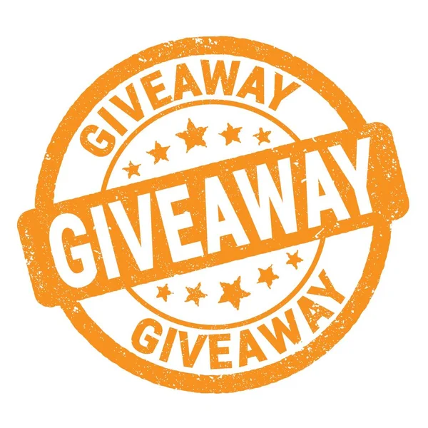 Giveaway Text Written Orange Grungy Stamp Sign — Stockfoto